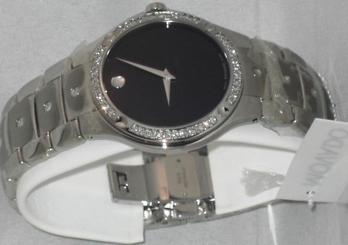 New Men's Movado se black dial 0605788 0.70ct.apx.custom set real  Diamond Watch