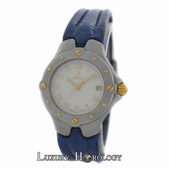  Authentic Ladies Ebel Sportwave E6087621 18K Gold Steel Date Quartz 28MM Watch