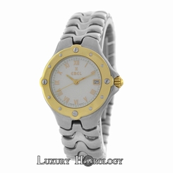 Authentic Ladies Ebel Sportwave E6087621 18K Gold Steel Date Quartz 28MM Watch