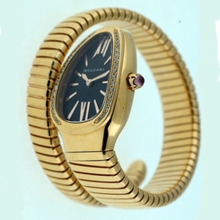 Bvlgari Tubogas Serpenti 18k Rose Gold and Diamond $30,900.00 snake watch.