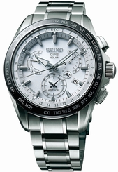 New Seiko Astron Solar GPS Dual-Time Titanium Men's Watch SSE047