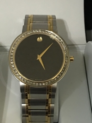 New Men's Movado authentic Stiri 0606193 T.T.0.80ct.Apr.custom set Diamond watch