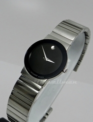 Womens Swiss Authentic Movado Stelo Sapphire Black Museum Dial Stainless Watch