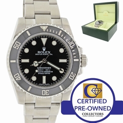 MINT Rolex Submariner No-Date 114060 Steel Black Dive Ceramic Watch w/ Box 683498400684