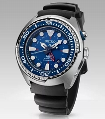 New Seiko SUN065 X Prospex Kinetic GMT Stainless Steel PADI Diver's Men's Watch