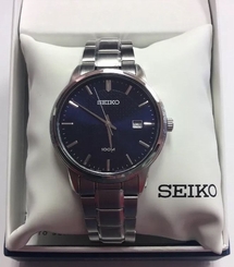 SEIKO Men's Dress Style Stainless Steel Dark Blue Dial WATCH SUR193