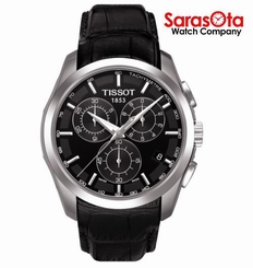 Tissot Couturier T035.617.16.051.0 Chronograph Black Leather Quartz Men's Watch