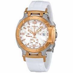 New Tissot T-Race Chronograph White Rubber Strap Ladies Watch T0482172701700 7611608253793