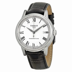 New Tissot T-Classic Carson White Dial Black Leather Mens Watch T0854071601300