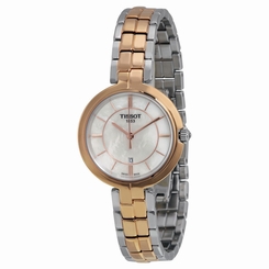 New Tissot Flamingo White MOP Dial Two-Tone Steel Ladies Watch T0942102211100