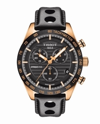 New Tissot PRS516 Black Dial Mens Sport Leather Strap Watch T1004173605100