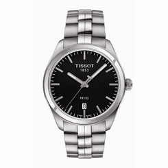 New Tissot PR100 Black Dial Stainless Steel Men's Watch T1014101105100