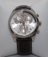 New! Tissot PR 100 Silver Dial Brown Leather Strap Men's Watch T1014171603100