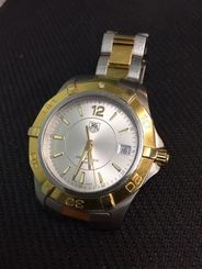 Tag Heuer Aquaracer WAF1120 mens steel & gold two tone watch