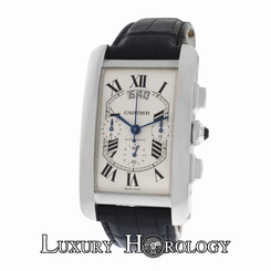 NOS Men Cartier Tank Americane XL W2609456 2894 Chrono 18K Gold Automatic Watch