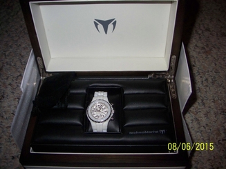 Technomarine Chronograph White Ceramic Quartz Date Watch TLCC - Authentic