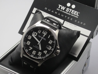 TW STEEL TW408 MENS LARGE BLACK FACE WATCH