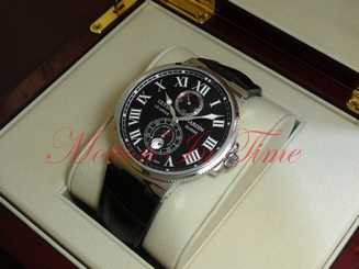 Ulysse Nardin Maxi Marine Chronometer 43mm Black Roman Dial On Croc 263-67/42