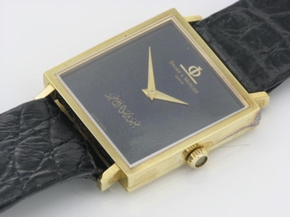Baume & Mercier Geneve 18K Yellow Gold Men's Watch Arabic Logo Rare Mechancial