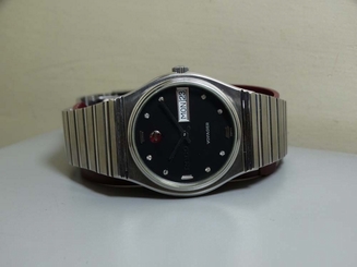 Vintage Rado Voyager AUTOMATIC Day Date Wrist Watch E792 Old Used Antique Black