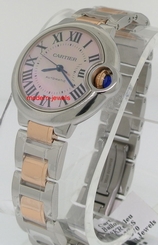 Cartier Ballon Bleu 18K Rose Gold & Steel Lady Automatic MOP Dial Watch W6920098