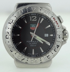 TAG HEUER MENS WAC111A FORMULA ONE ALARM BLACK DIAL PARTS OR REPAIRS AS-IS