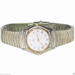 EBEL Wave Swiss Stainless Steel & 18K Gold Ladies Diamond Watch Pre-Owned