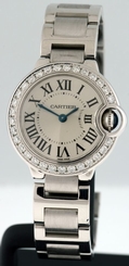 Cartier Ballon Bleu $37,600.00 ladies 18k White Gold Diamond 28mm watch.