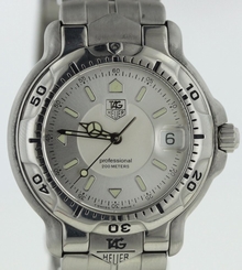 AMAZING CONDITION TAG HEUER MENS 6000 WH1111 SILVER DIAL QUARTZ WATCH STAINLESS