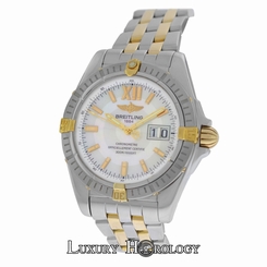Mint Men's Breitling Windrider Cockpit B49350 Chronometer MOP Gold Date Watch