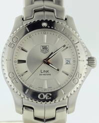 AMAZING MINT COND TAG HEUER MENS WJ1111 LINK WHITE DIAL STAINLESS QUARTZ