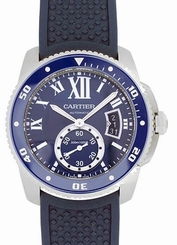 New Cartier Calibre de Cartier Diver Blue Rubber Men's Watch WSCA0011