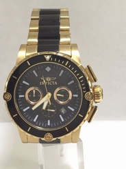 Men's Invicta 15402 Two Tone Stainless Steel Pro Diver Black Dial Watch