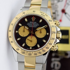 Rolex Daytona Gold Steel Black Dial Paul Newman 116523 Rehaut WATCH CHEST 845960053839