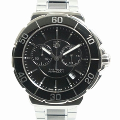 Pre-owned TAG HEUER CAH1210 Quartz 200M SS / Ceramic Black Dial Mens Watch, PD