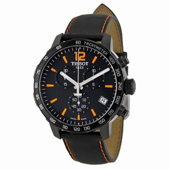 Tissot TIST0954173605700 Mens Black Dial Analog Quartz Watch with Leather Strap