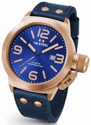  TW Steel Watch - New Canteen Collection - Blue Leather 45mm Case CS61 (Men's)