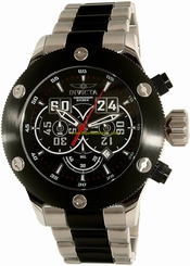Invicta Watches : 20161SYB Black Dial Stainless Steel-plated Band Men Watch