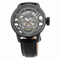 Invicta Watches : 20195 Black Skeleton Cut-out Hand Wind Men Watch