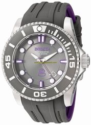 Invicta Watches : 20201 Automatic Date Grey Silicone Men Watch