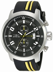 Invicta Watches : 20216 Black Dial Chronograph Date Black Polyurethane Men Watch