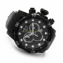 Invicta Watches : 20222 Black Dial Genuine Leather Band Men Watch
