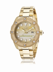 Invicta Watches : 20319 Gold Dial Stainless Steel Band Women Watch