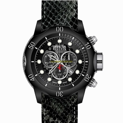 Invicta Watches : 20409 Black And Grey Dial Uni-directional Rotating Black Ion-plated Band Men Watch