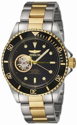 Invicta Watches : 20438 Black Dial Stainless Steel Band Men Watch
