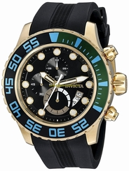 Invicta Watches : 20450SYB Black Dial Chronograph Date Black Polyurethane Men Watch