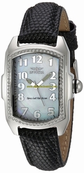Invicta Watches : 20524 Quartz Analog Crystal Bezel Black Leather Women Watch