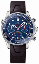Omega Watches : 212.32.42.50.03.001 Blue Dial Rubber Band Men Watch