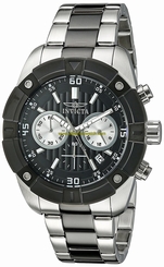 Invicta Watches : 21469 Black Dial Stainless Steel Band Men Watch