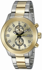 Invicta Watches : 21491 Gold Dial Stainless Steel Band Men Watch